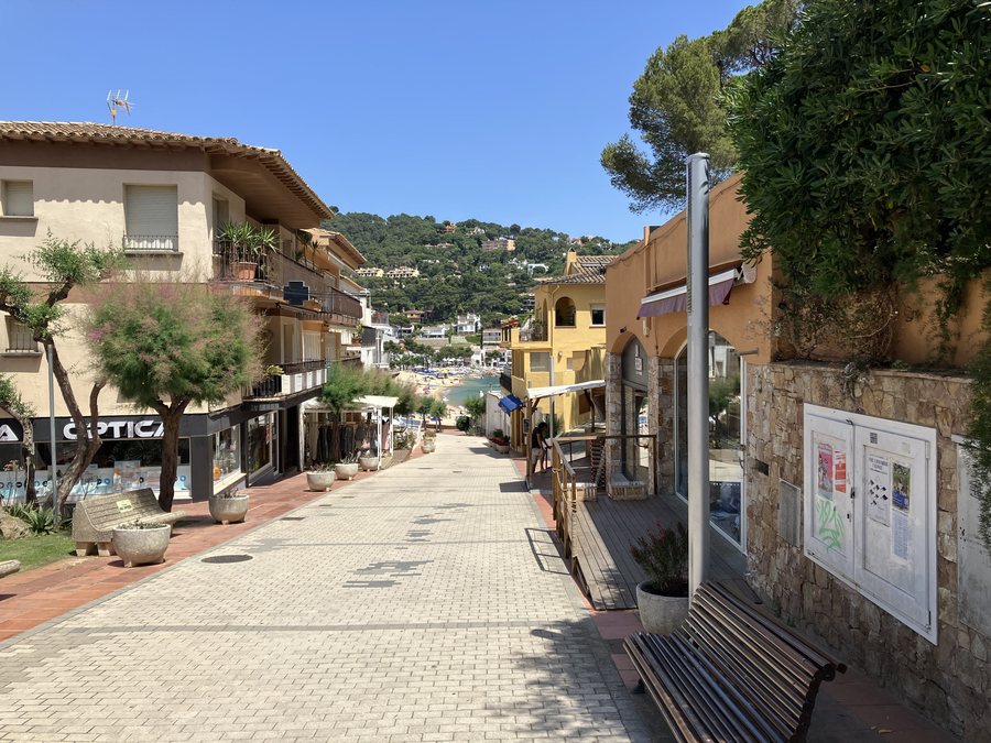 File:Street towards the beach, Llafranc, Palafrugell, Catalonia, Spain, June 2022.jpg