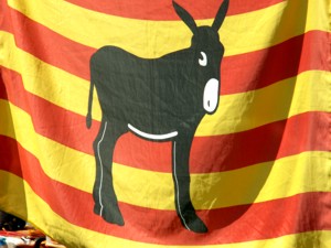 Flagge Katalonien mit Wappentier